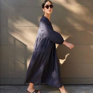 Modern Citizen Poplin Tiered Maxi Dress